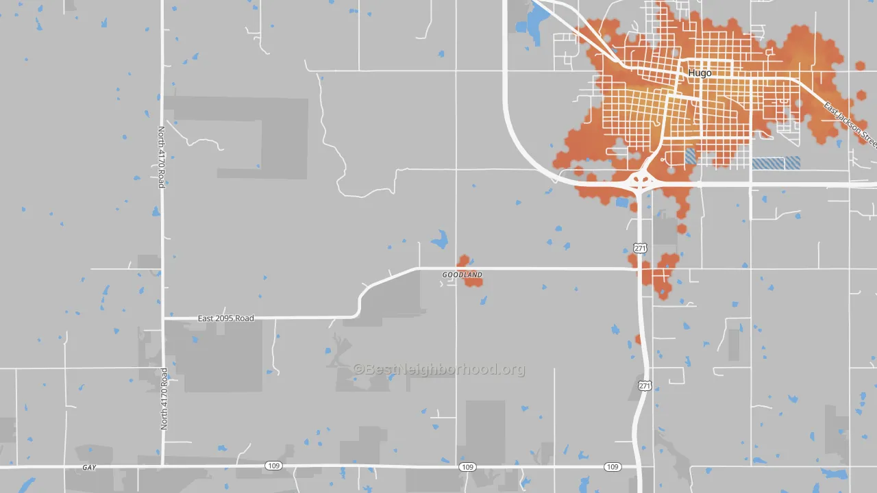Bike Grade map of Goodland, OK
