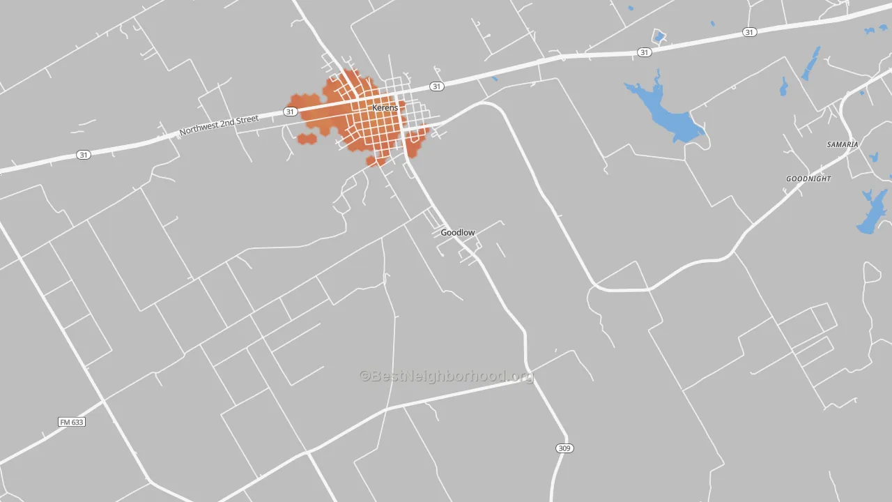 Bike Grade map of Goodlow, TX