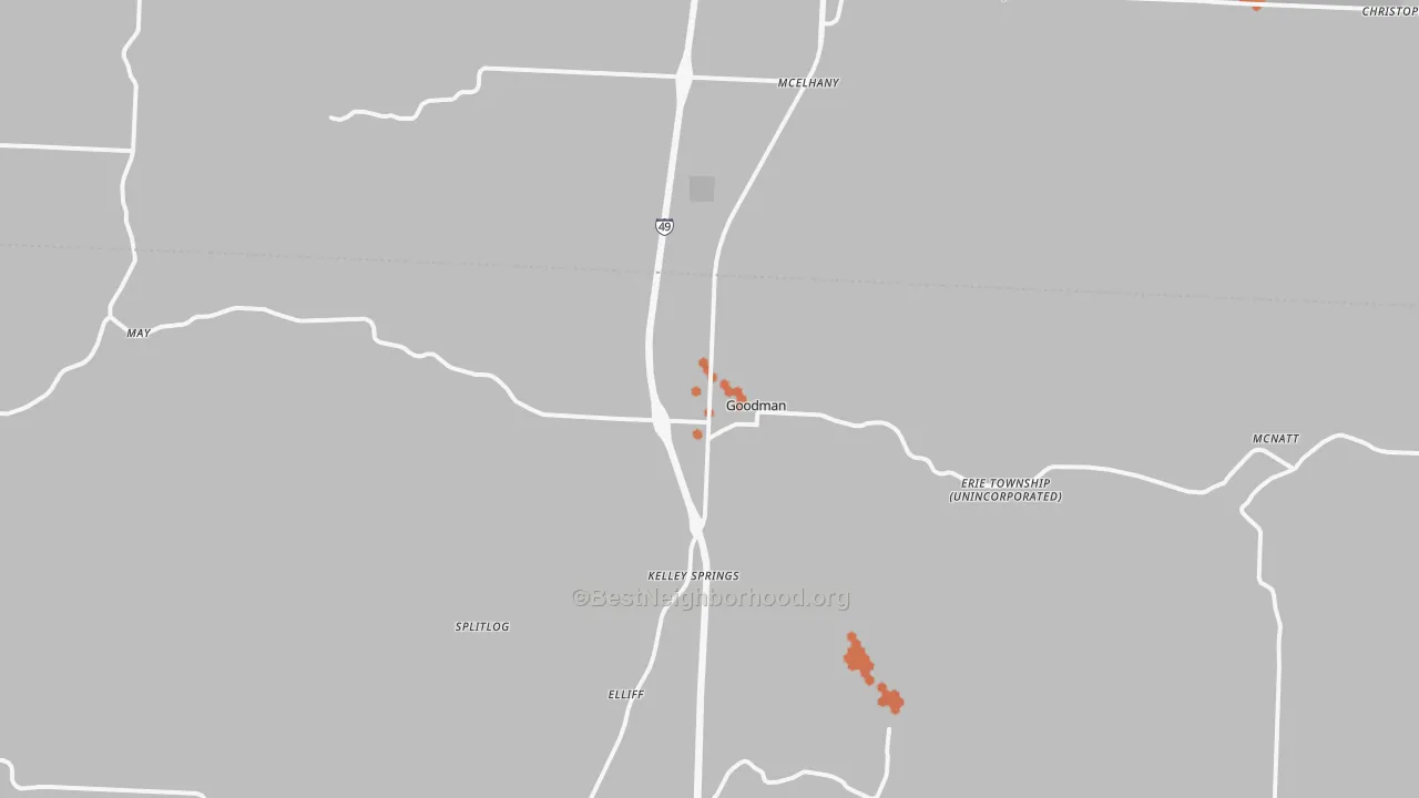 Bike Grade map of Goodman, MO