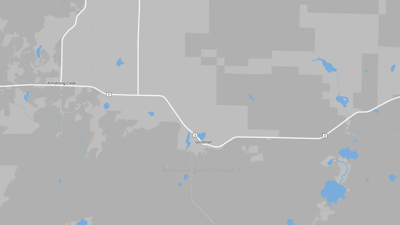 Bike Grade map of Goodman, WI
