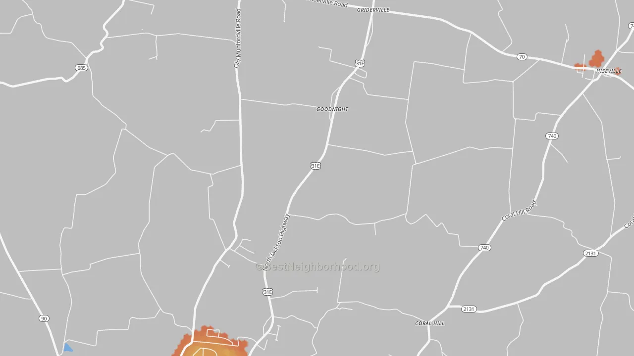 Bike Grade map of Goodnight, KY