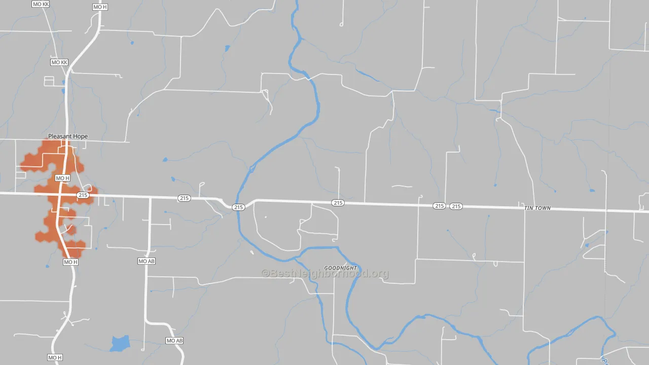 Bike Grade map of Goodnight, MO