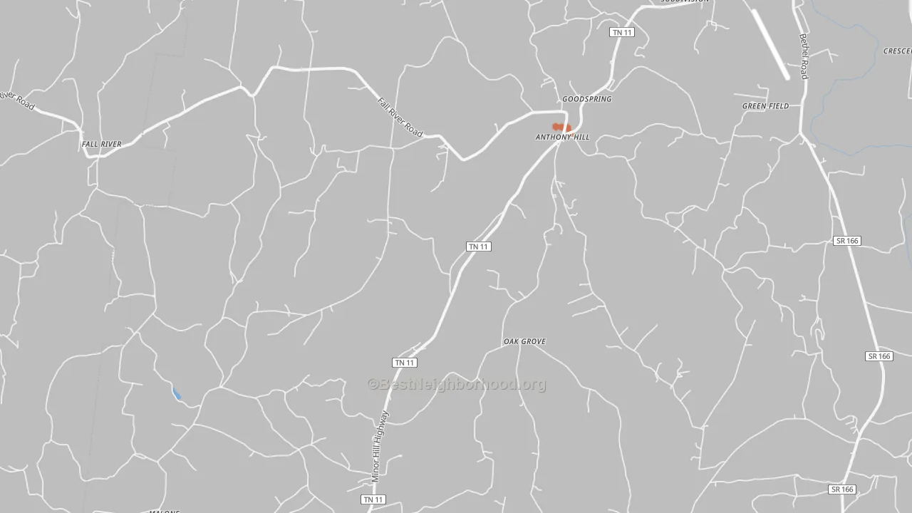 Bike Grade map of Goodspring, TN