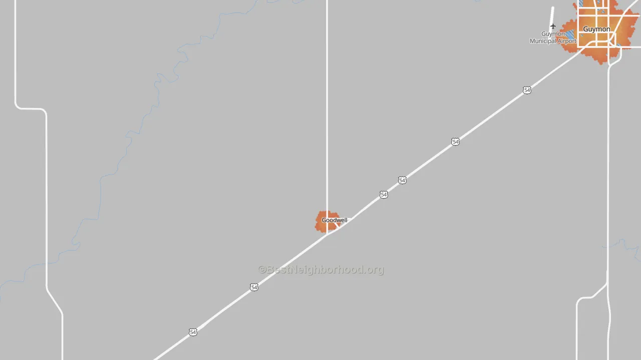 Bike Grade map of Goodwell, OK