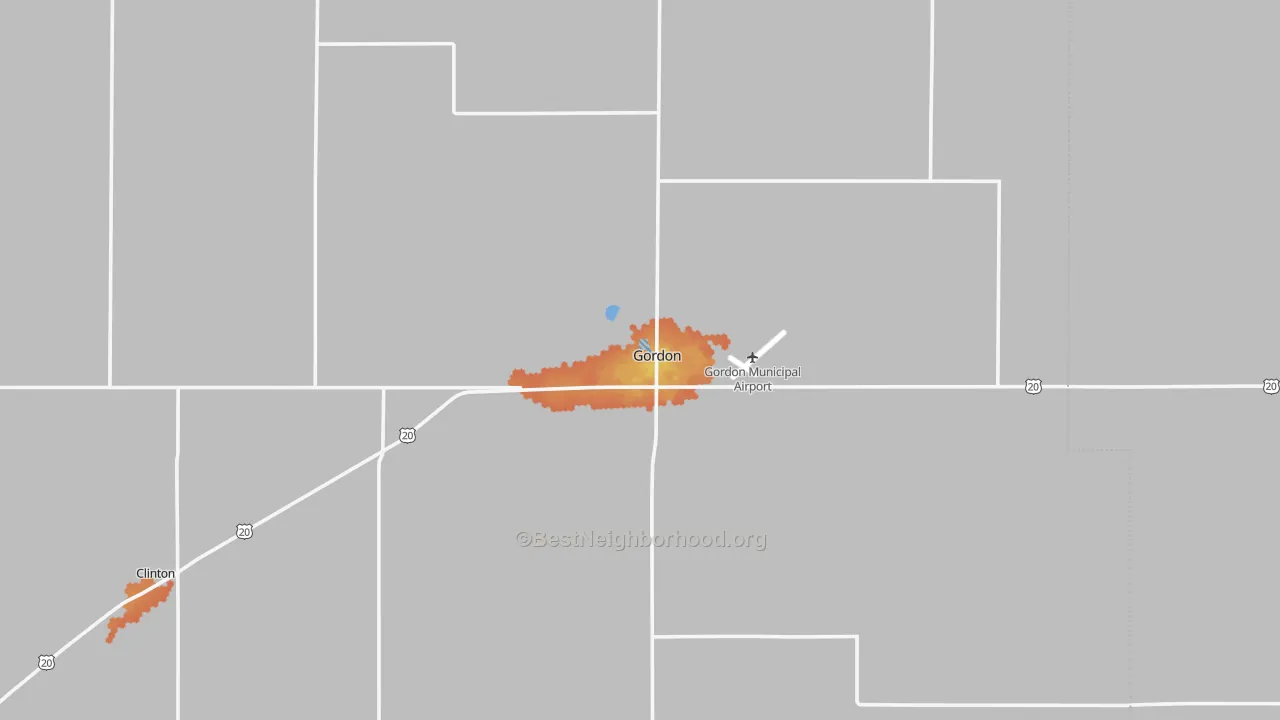 Bike Grade map of Gordon, NE