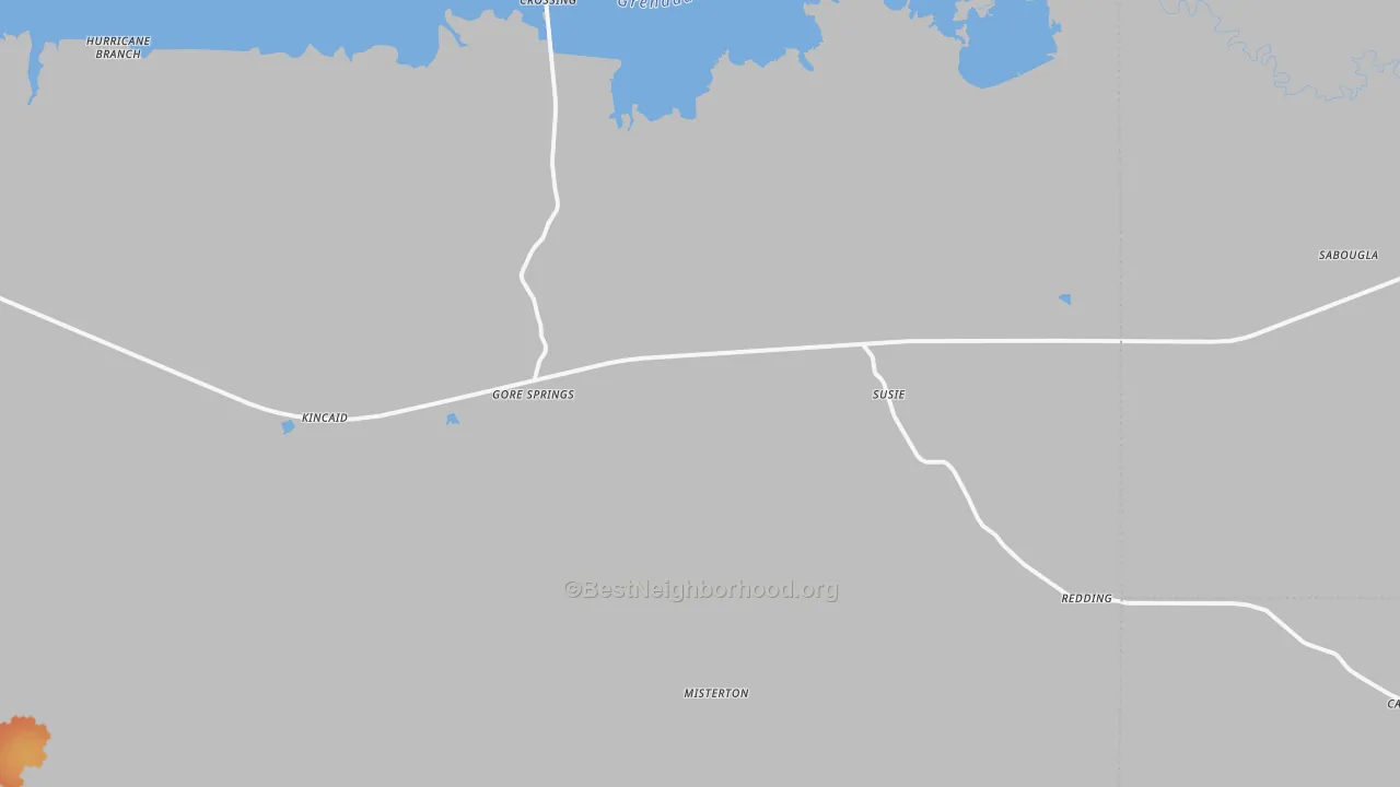 Bike Grade map of Gore Springs, MS