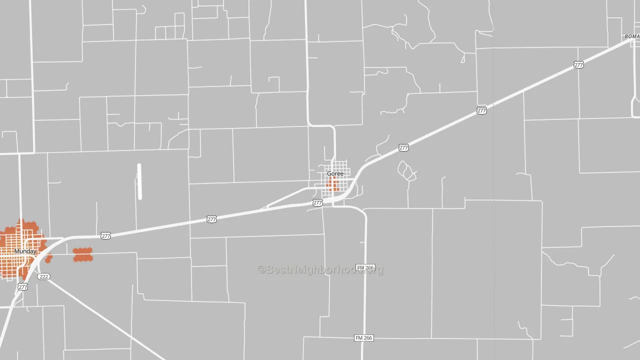 Bike Grade map of Goree, TX