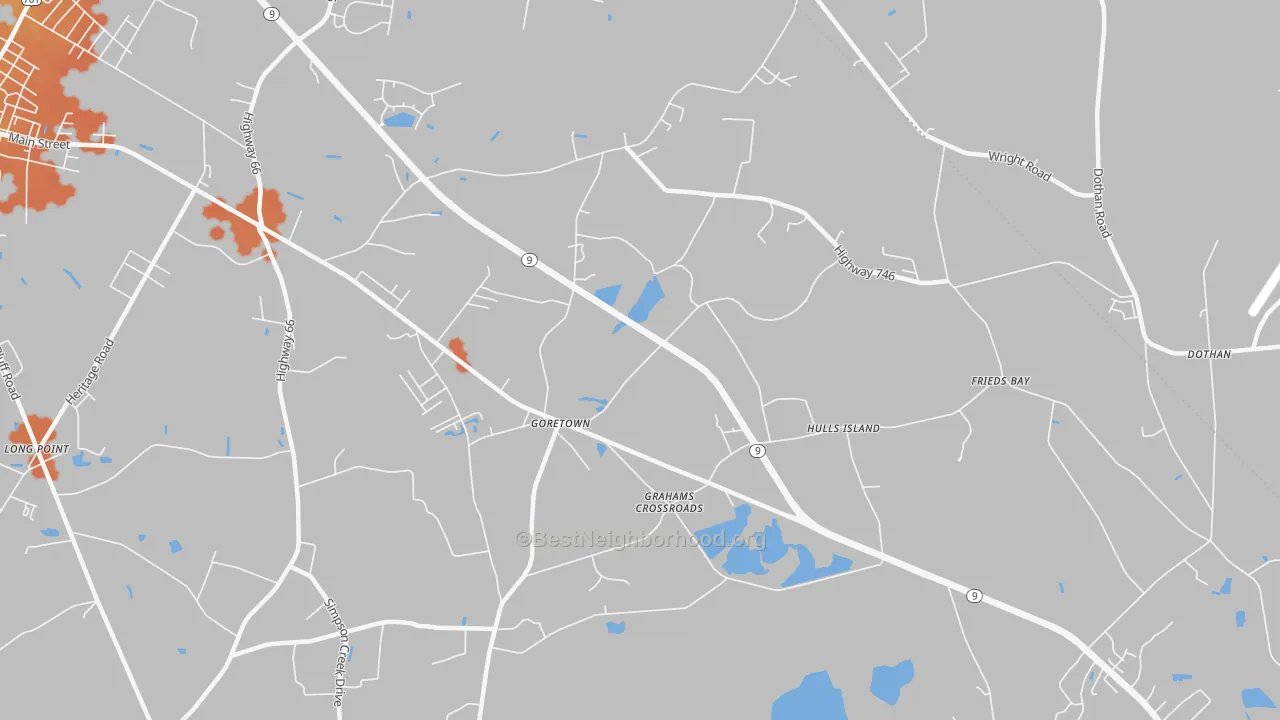 Bike Grade map of Goretown, SC