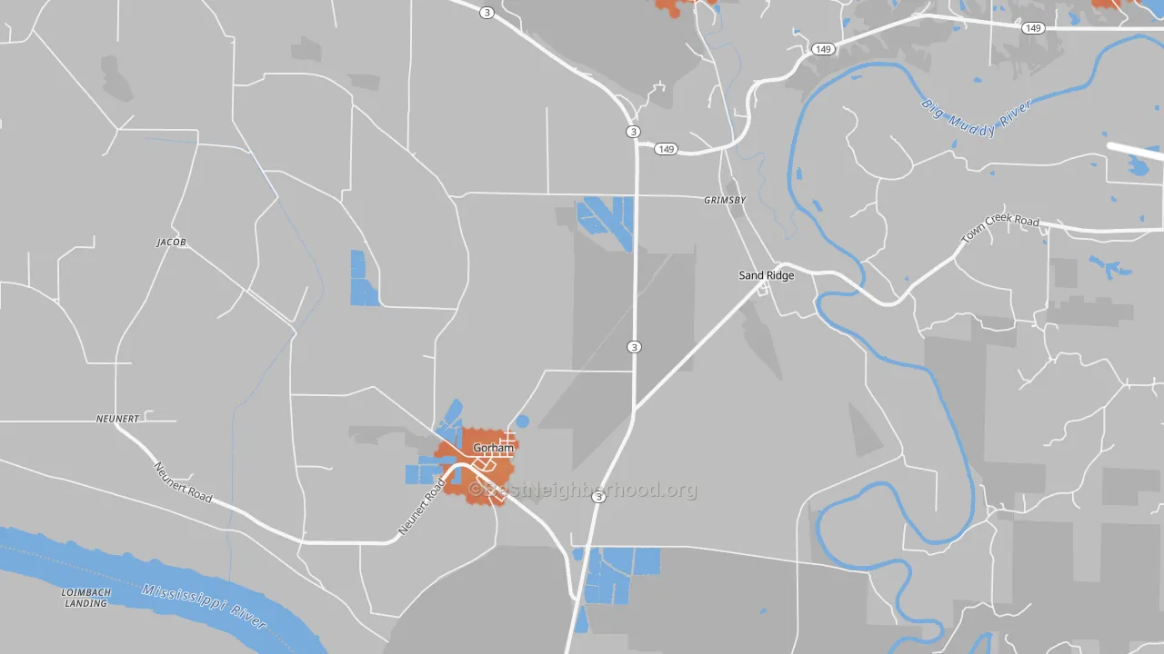 Bike Grade map of Gorham, IL