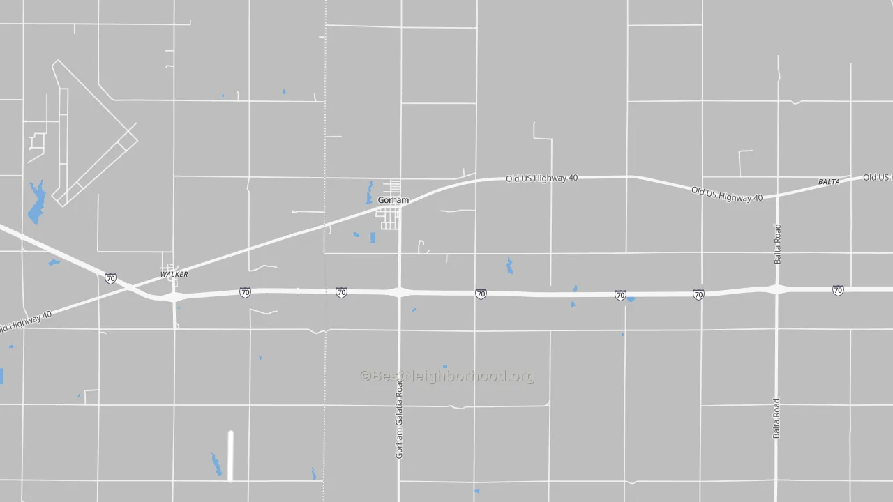 Bike Grade map of Gorham, KS