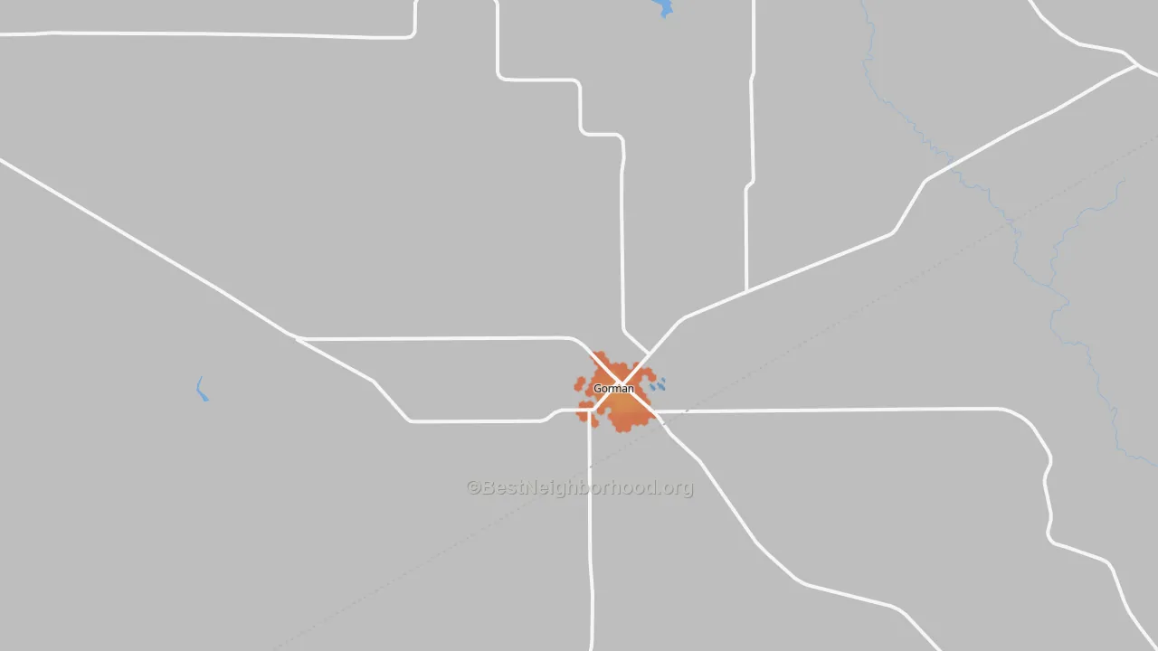 Bike Grade map of Gorman, TX