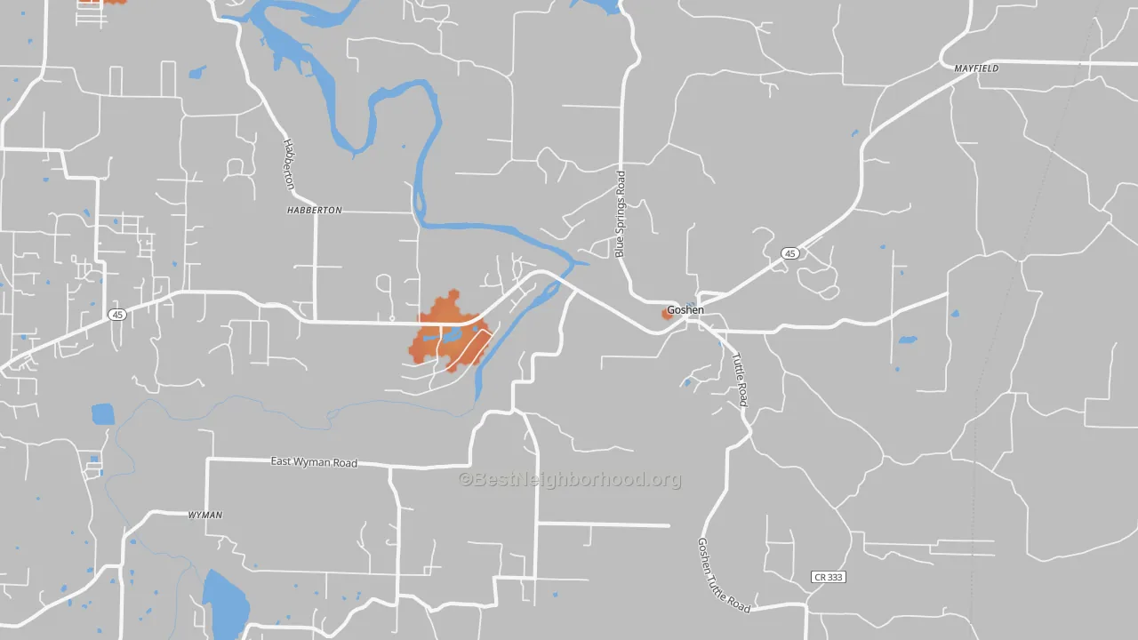 Bike Grade map of Goshen, AR
