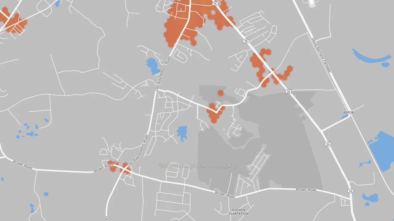 Bike Grade map of Goshen, Augusta, GA