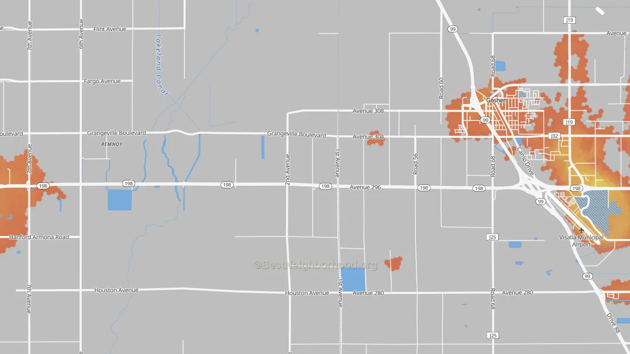 Bike Grade map of Goshen, CA