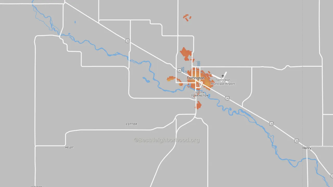 Bike Grade map of Goshen County, WY