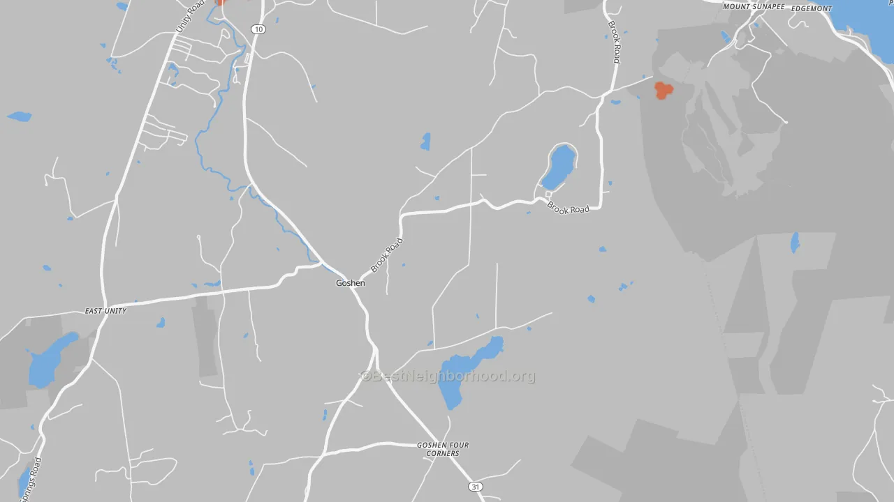 Bike Grade map of Goshen, NH