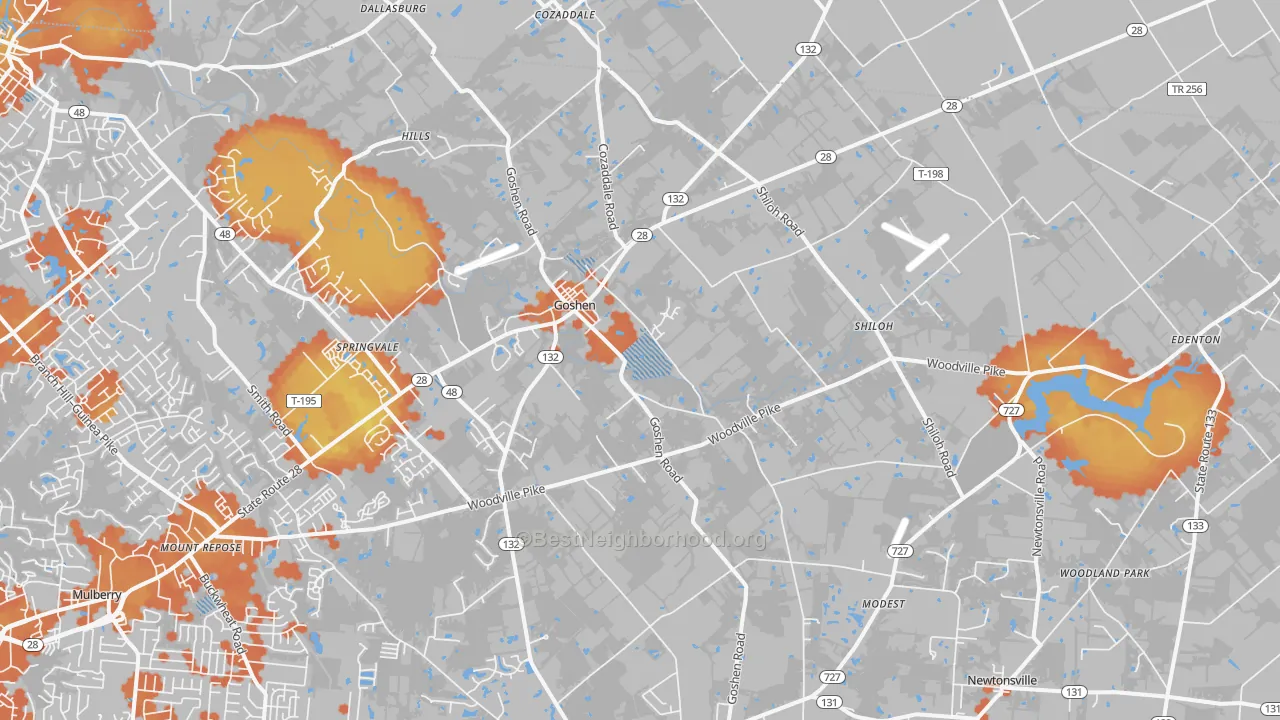 Bike Grade map of Goshen, OH