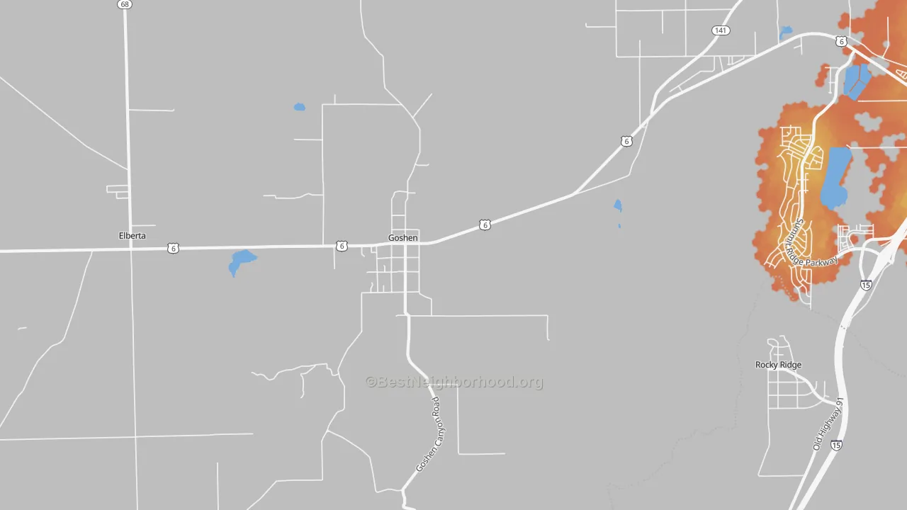 Bike Grade map of Goshen, UT