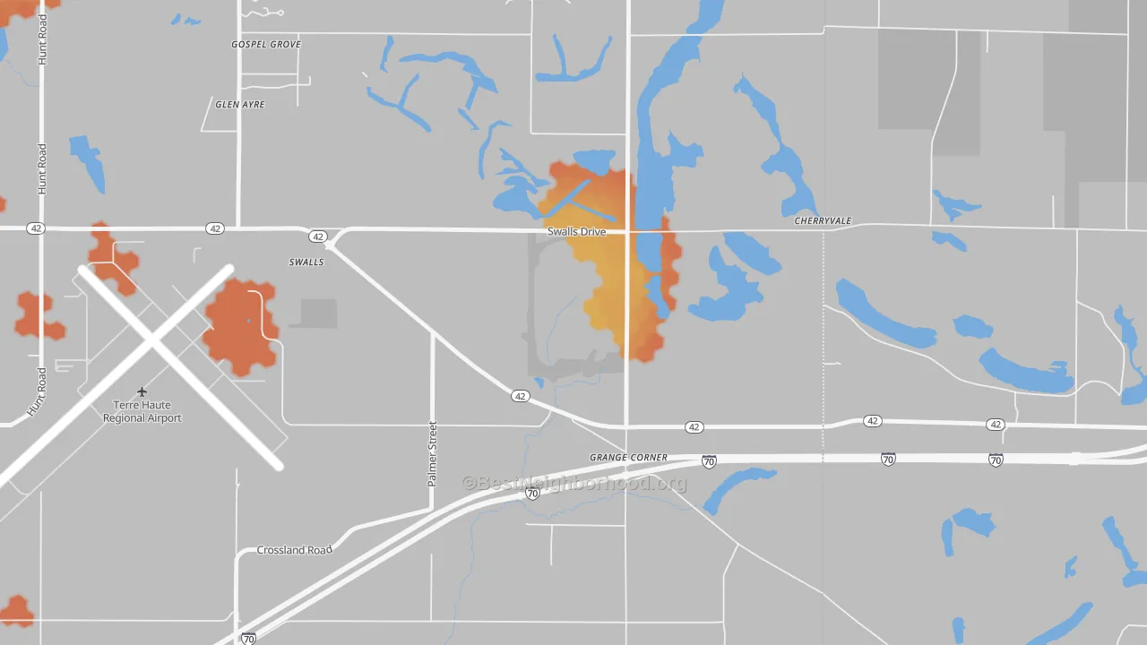 Bike Grade map of Gospel Grove, IN