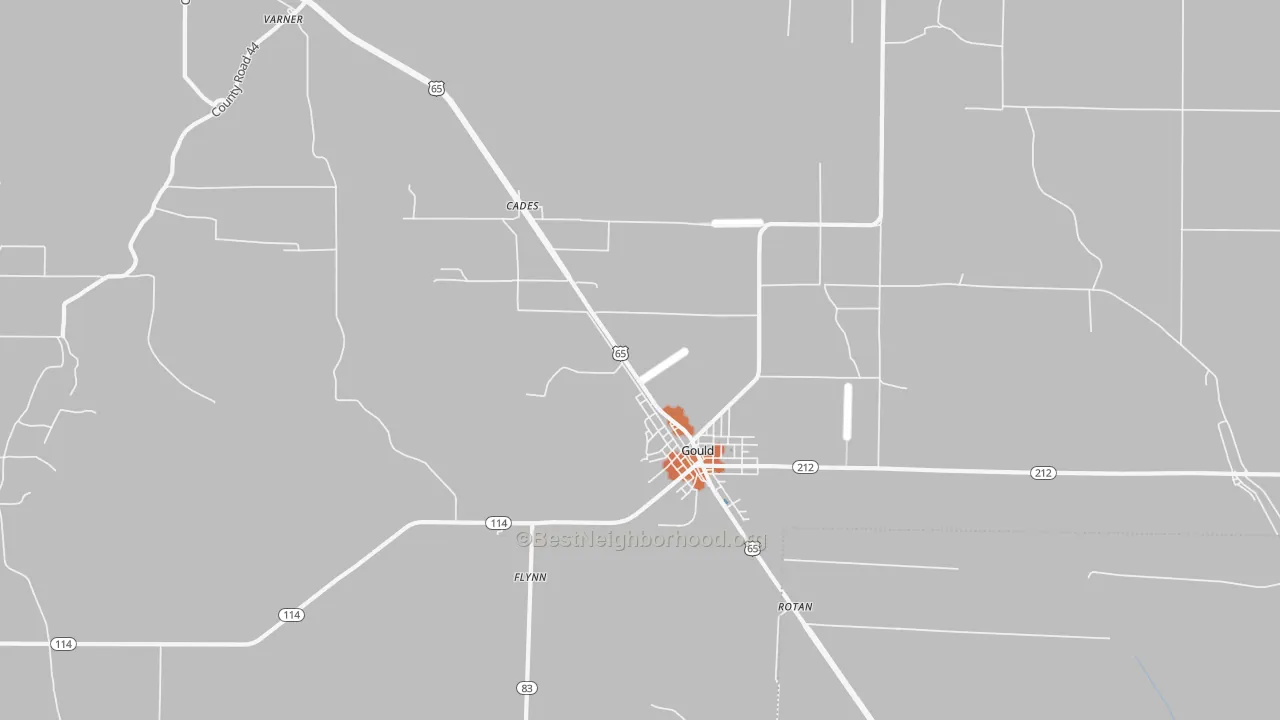 Bike Grade map of Gould, AR