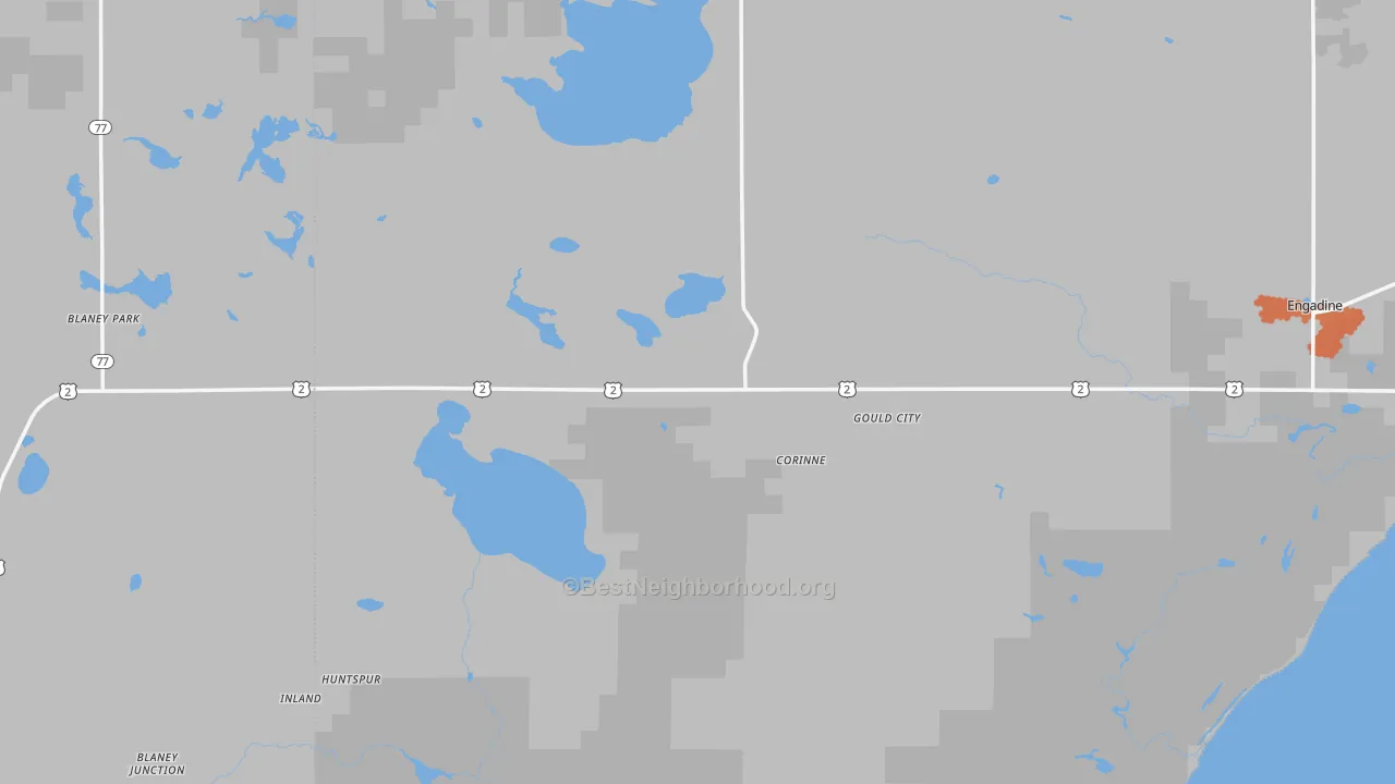 Bike Grade map of Gould City, MI