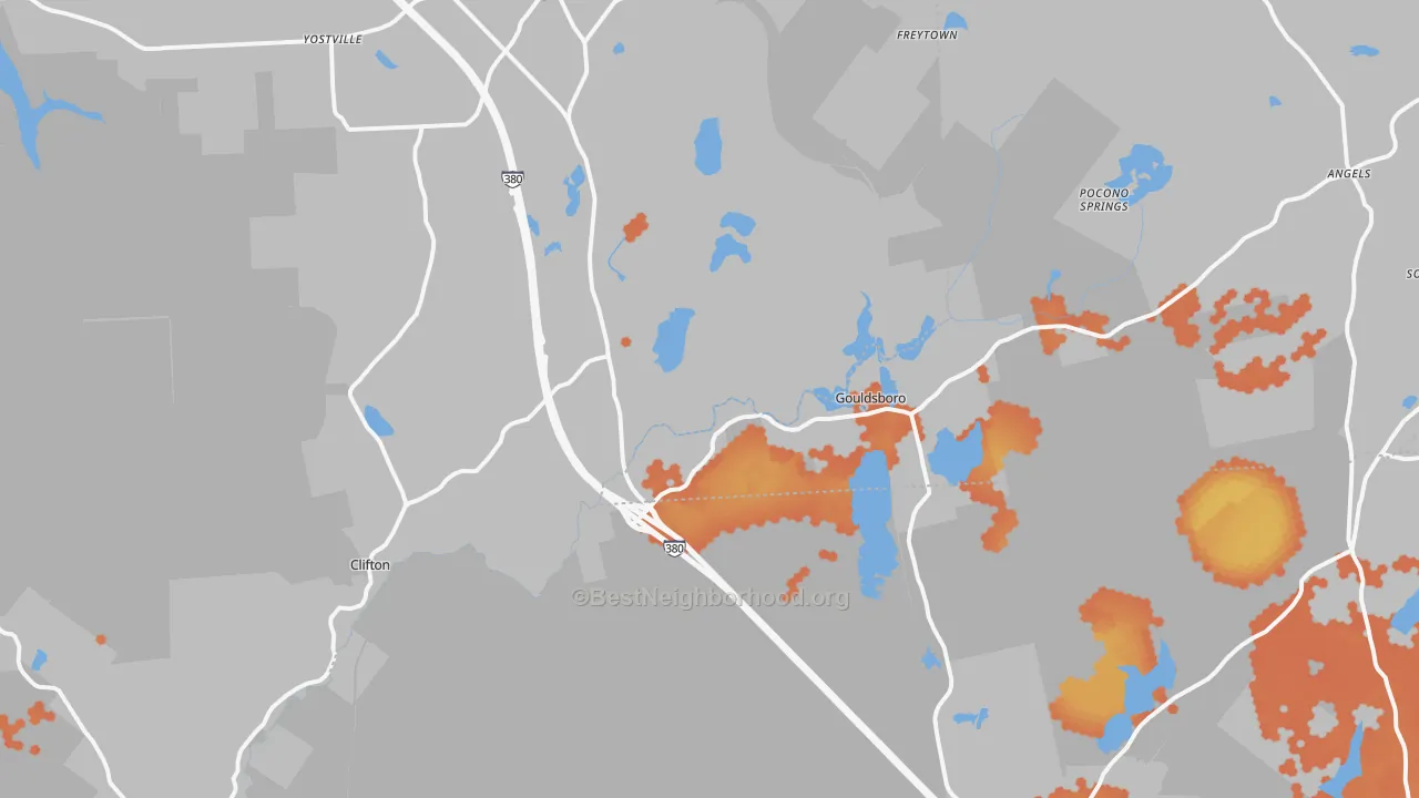 Bike Grade map of Gouldsboro, PA
