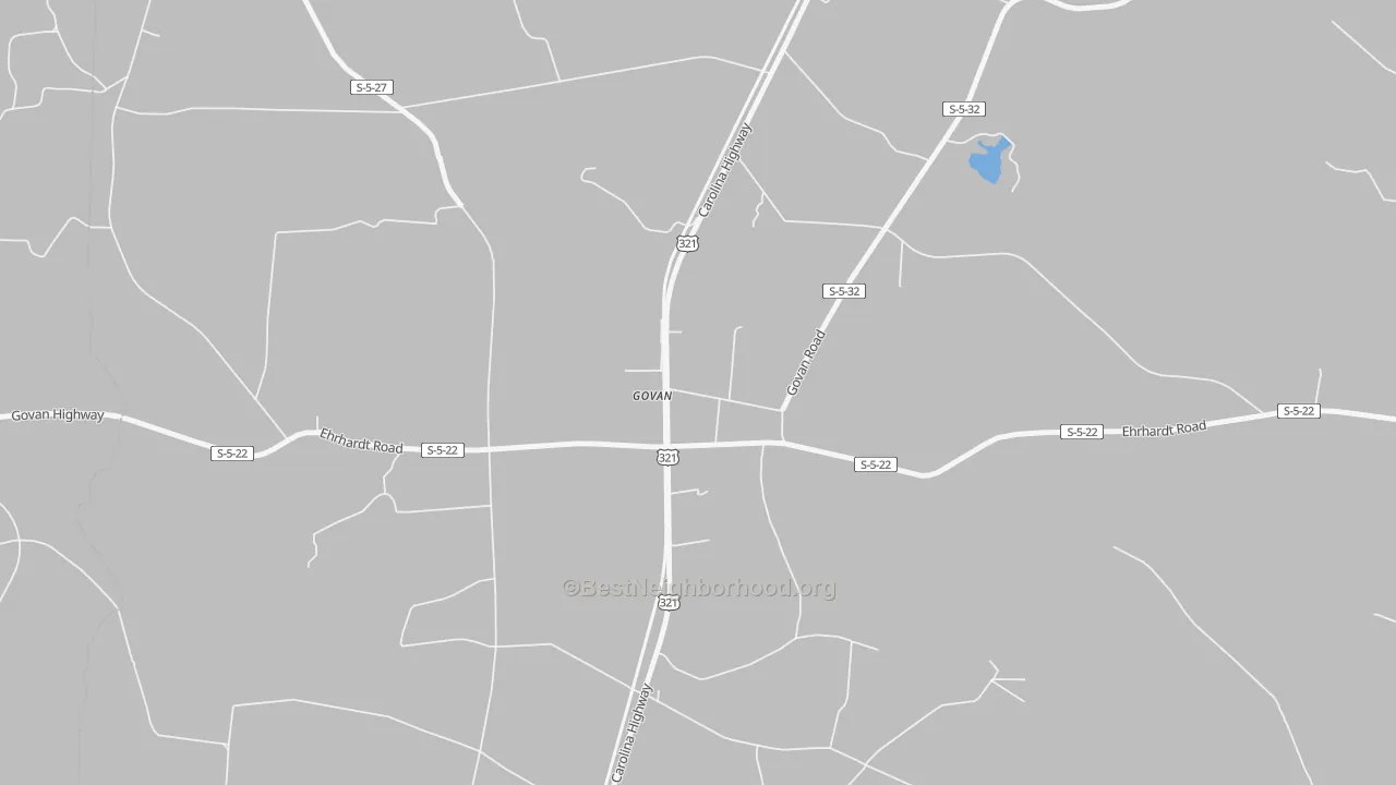Bike Grade map of Govan, SC