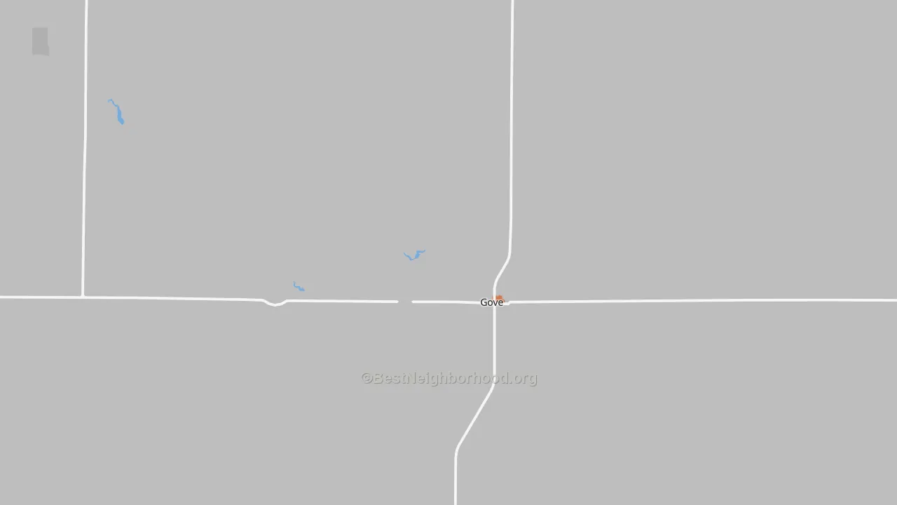 Bike Grade map of Gove City, KS