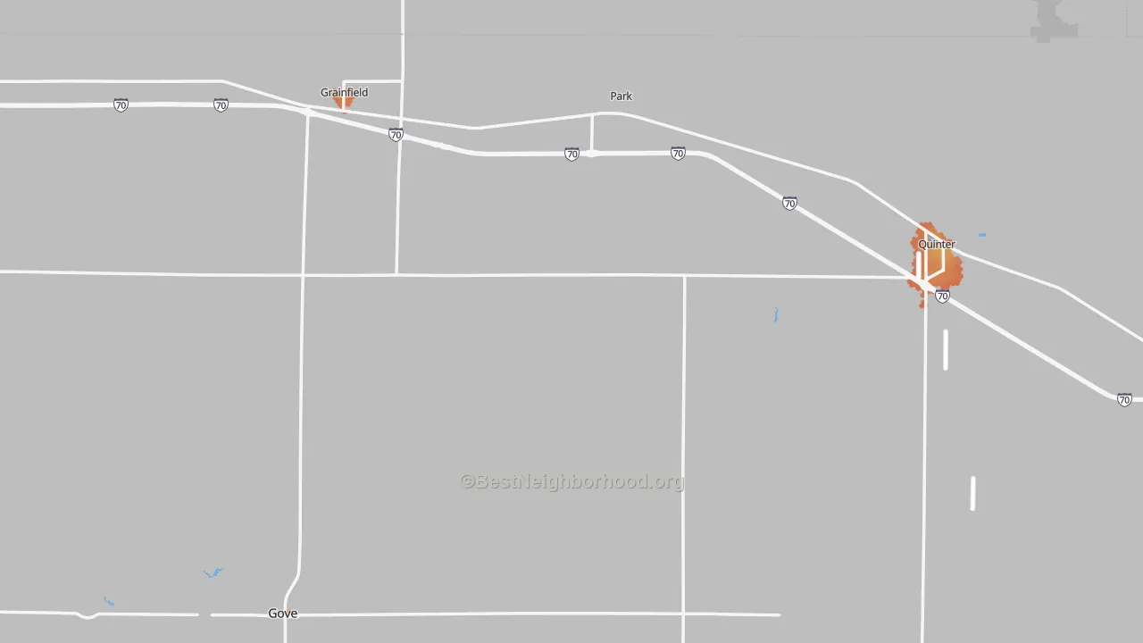Bike Grade map of Gove County, KS