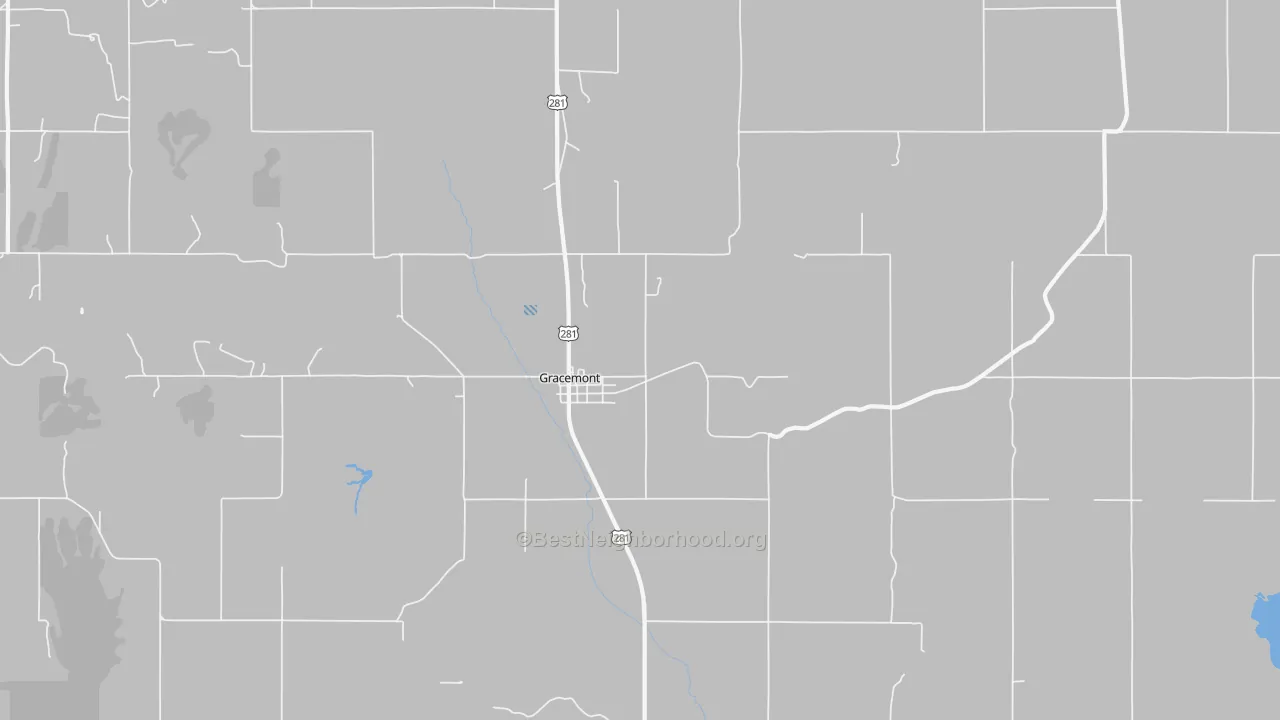 Bike Grade map of Gracemont, OK