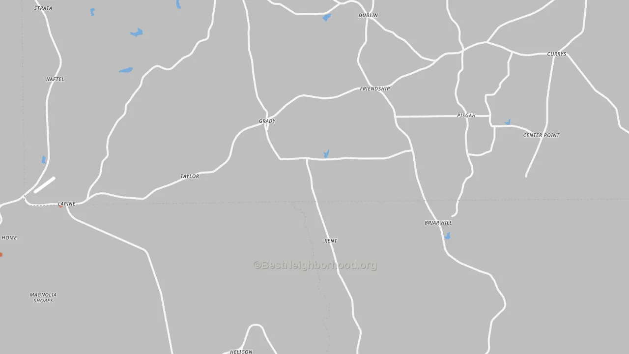 Bike Grade map of Grady, AL