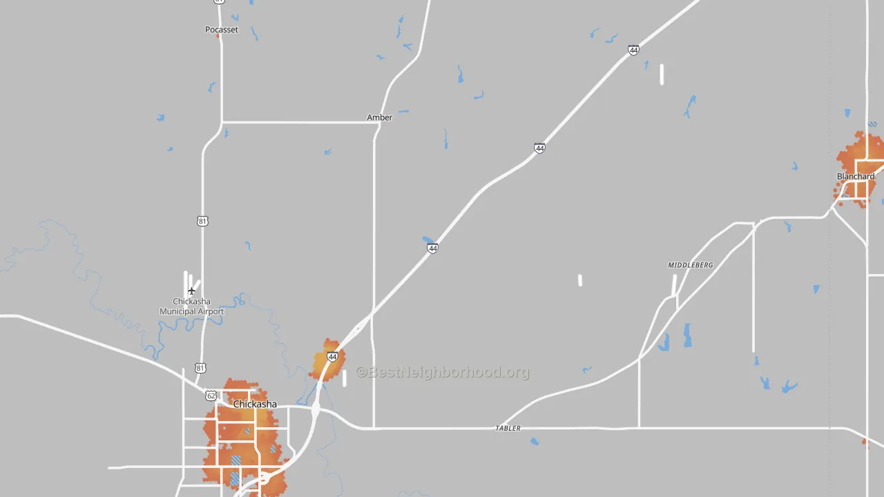 Bike Grade map of Grady County, OK