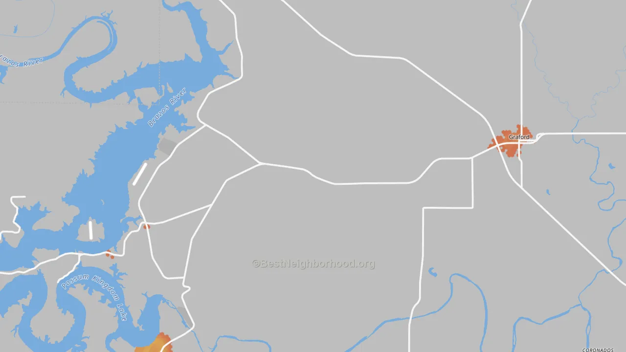 Bike Grade map of Graford, TX