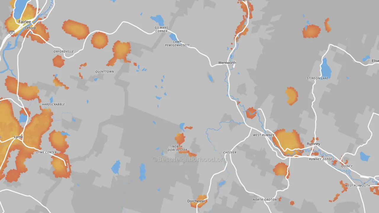 Bike Grade map of Grafton County, NH