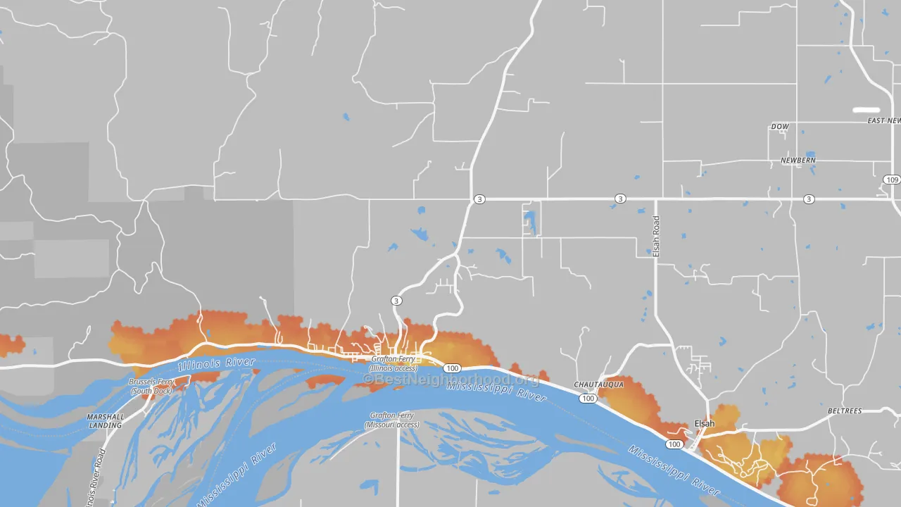 Bike Grade map of Grafton, IL