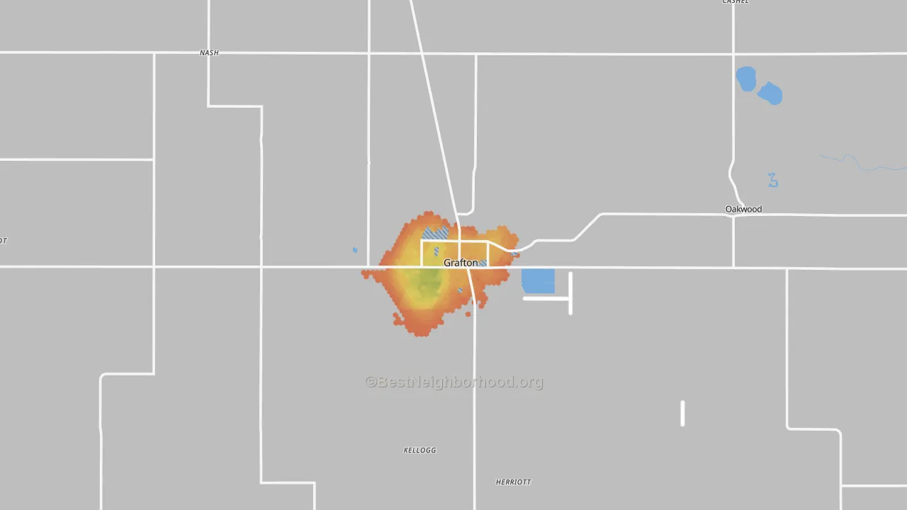 Bike Grade map of Grafton, ND