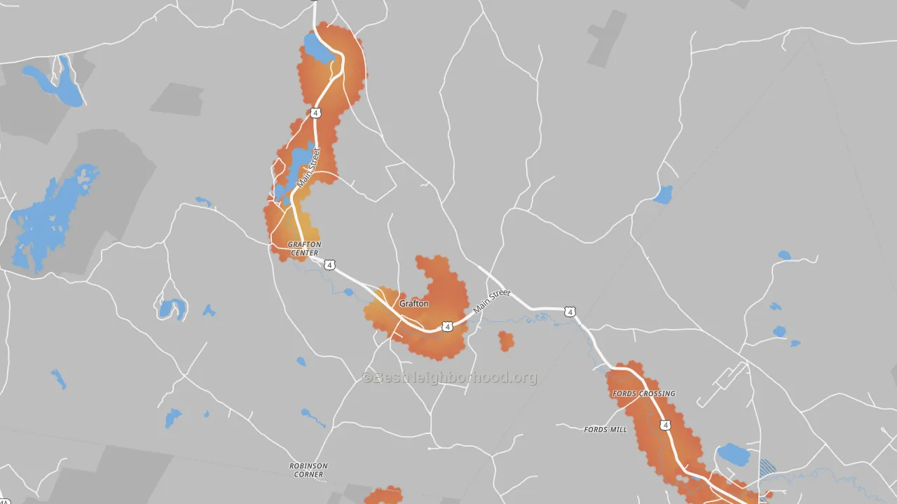 Bike Grade map of Grafton, NH