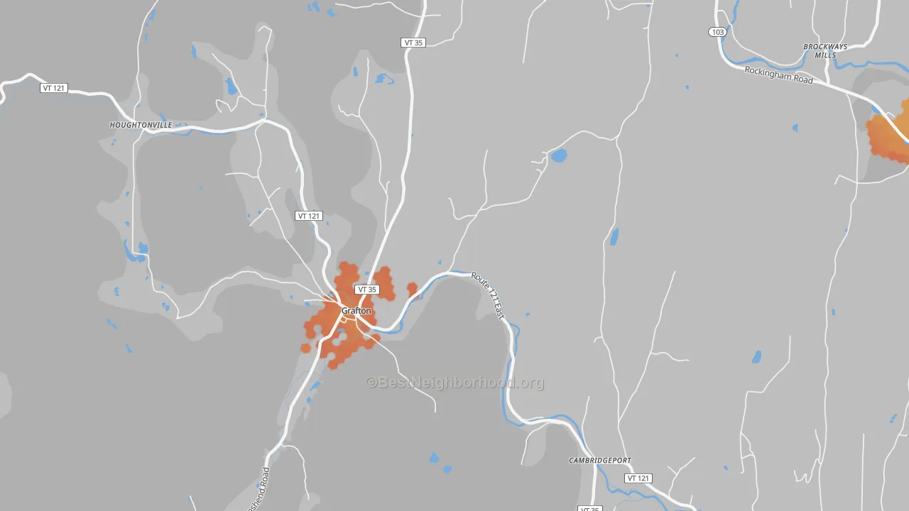 Bike Grade map of Grafton, VT