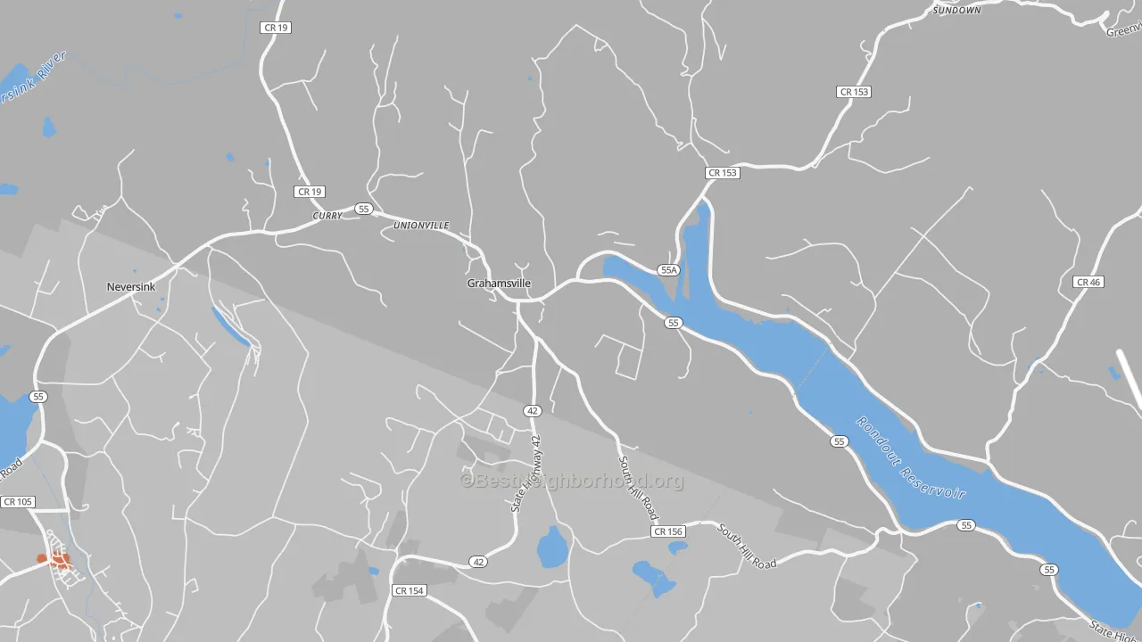 Bike Grade map of Grahamsville, NY