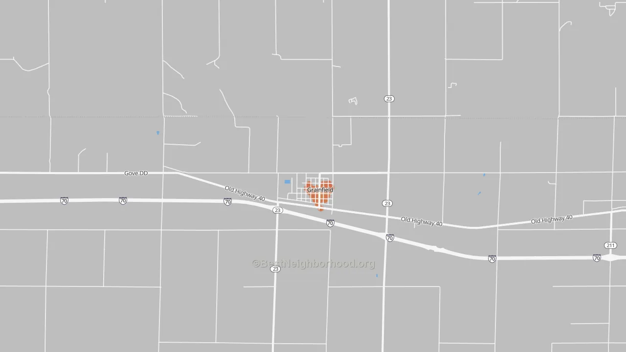 Bike Grade map of Grainfield, KS