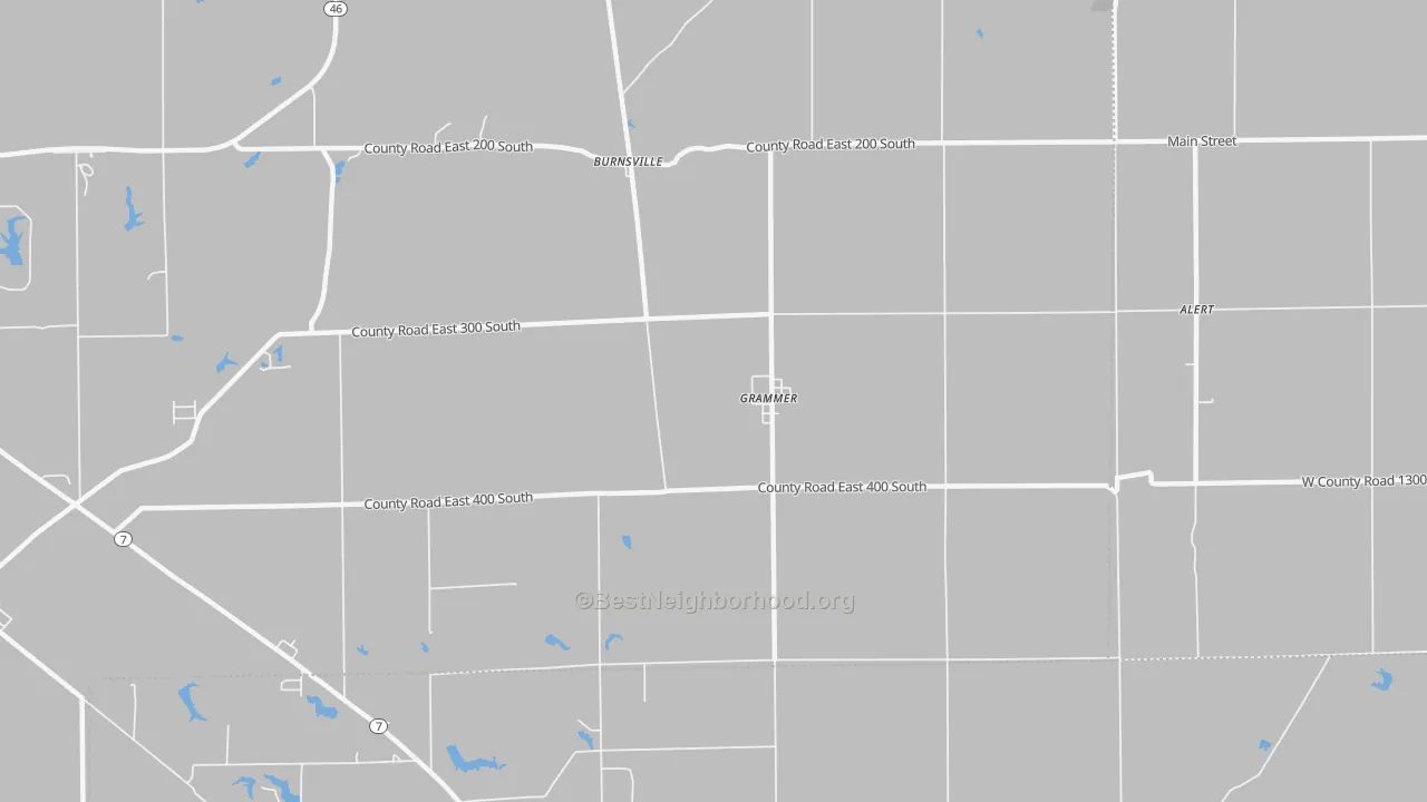 Bike Grade map of Grammer, IN