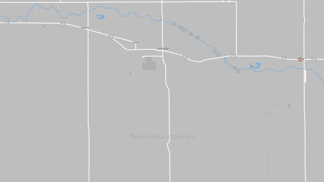 Bike Grade map of Granada, CO