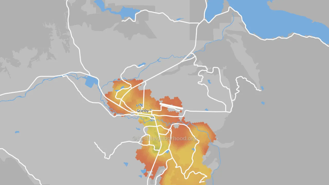 Bike Grade map of Granby, CO
