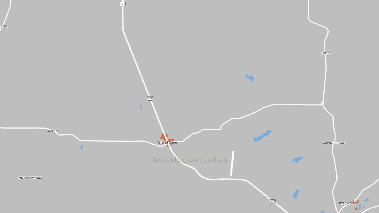Bike Grade map of Grand Cane, LA