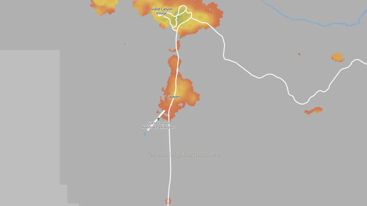 Bike Grade map of Grand Canyon, AZ