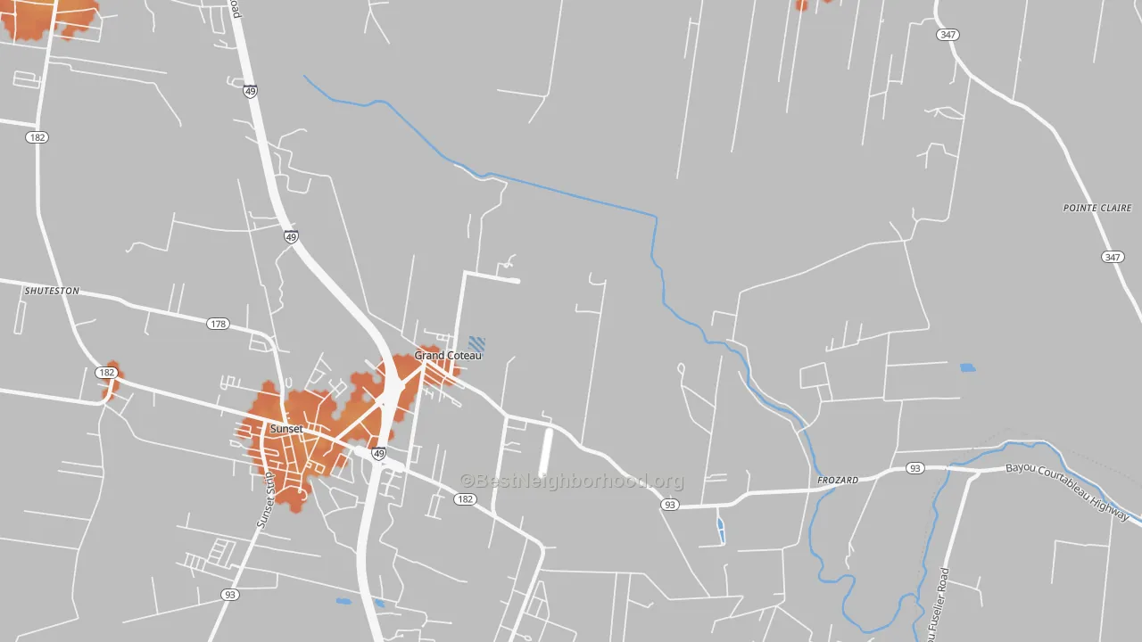 Bike Grade map of Grand Coteau, LA