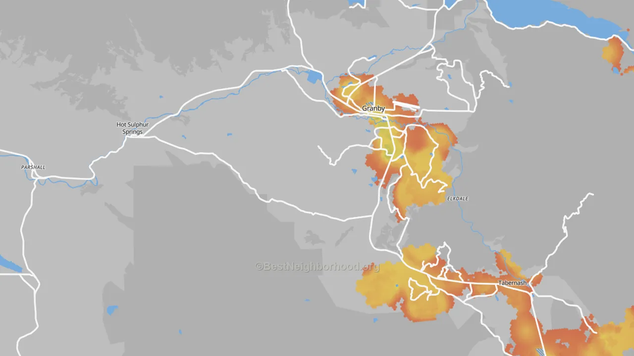 Bike Grade map of Grand County, CO