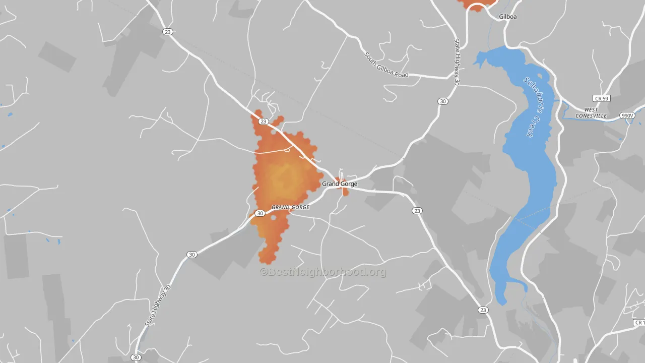 Bike Grade map of Grand Gorge, NY
