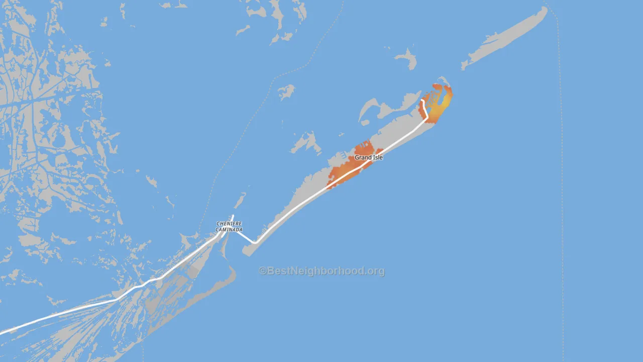 Bike Grade map of Grand Isle, LA