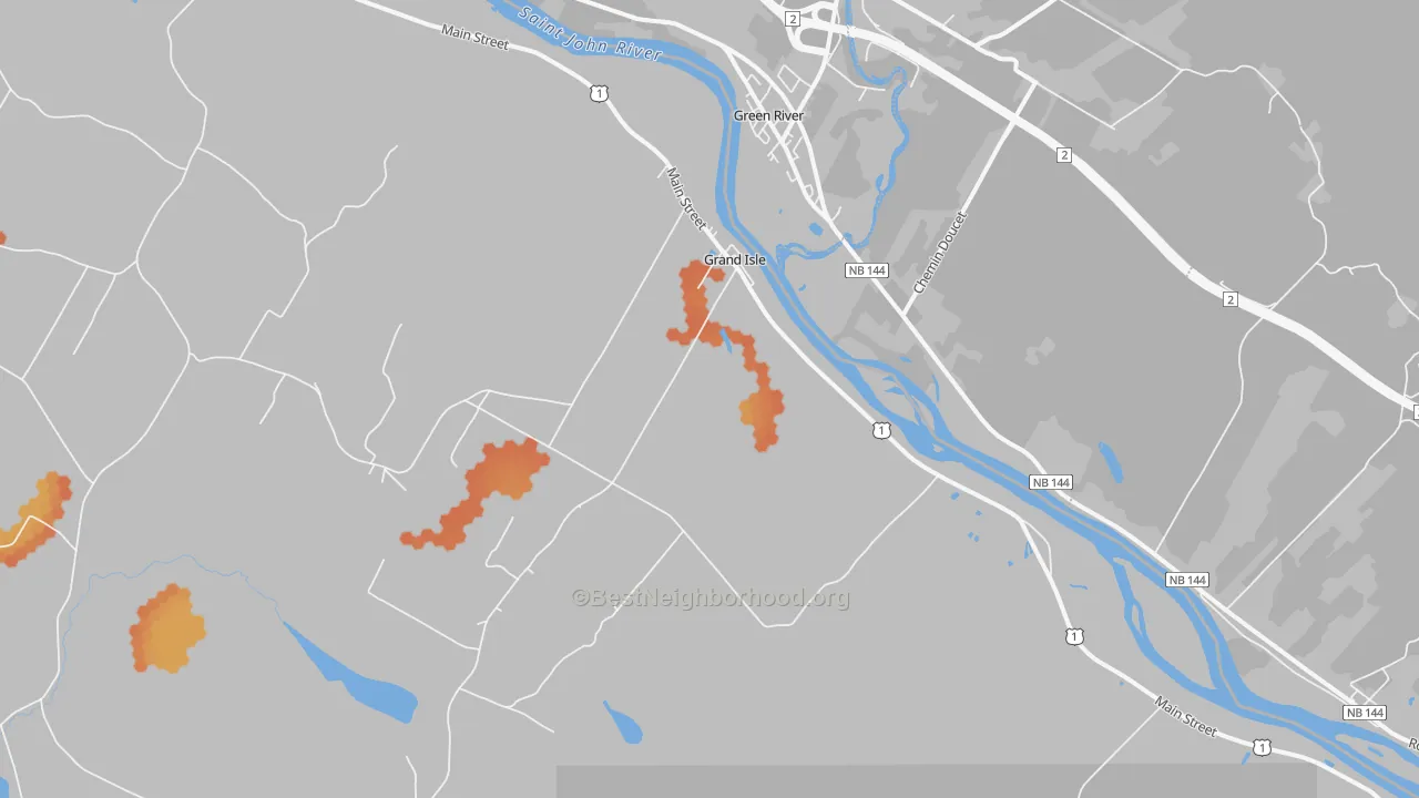 Bike Grade map of Grand Isle, ME